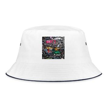 crazy colorful writings - Bucket Hat - white/navy - Front