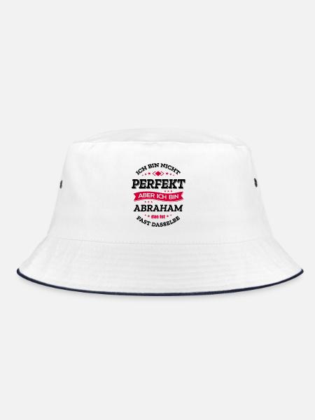 ABRAHAM PERFEKT - VORNAME ABRAHAM - Bucket Hat - Weiß/Navy - Vorne