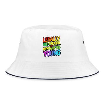 Legally old enough - Bucket Hat - white/navy - Front