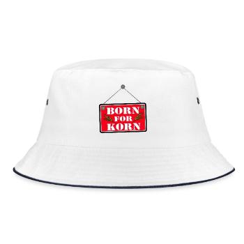 Grain , Party , Wheat Grain ,Grain Party Born (25) - Bucket Hat - white/navy - Front