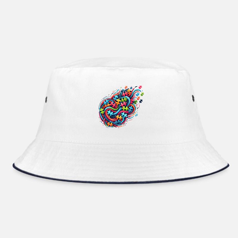 Colorful puzzle-inspired design Bucket Hat