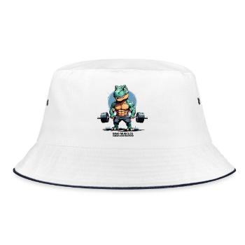 Dino muscles in development - Bucket Hat - white/navy - Front