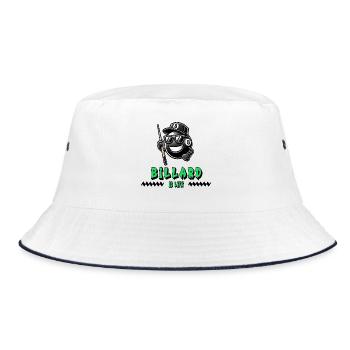 Billard ist Leben – Cooles 8-Ball Design - Bucket Hat - Weiß/Navy - Vorne