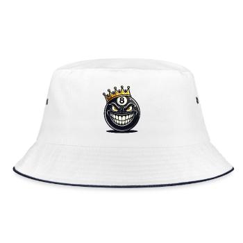 Billard König - Bucket Hat - Weiß/Navy - Vorne