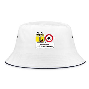 40. Geburtstag , Ü40 kein Grund sich .......... - Bucket Hat - Weiß/Navy - Vorne