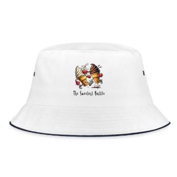 Der süße Wettkampf / Eiscreme - Bucket Hat - Weiß/Navy - Vorne