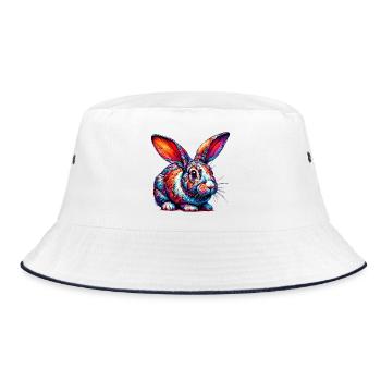 Rabbit - Bucket Hat - white/navy - Front
