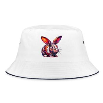 Rabbit - Bucket Hat - white/navy - Front