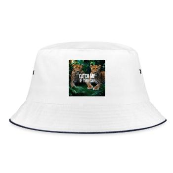 Leopard Spots: Catch Me If You Can - Bucket Hat - white/navy - Front