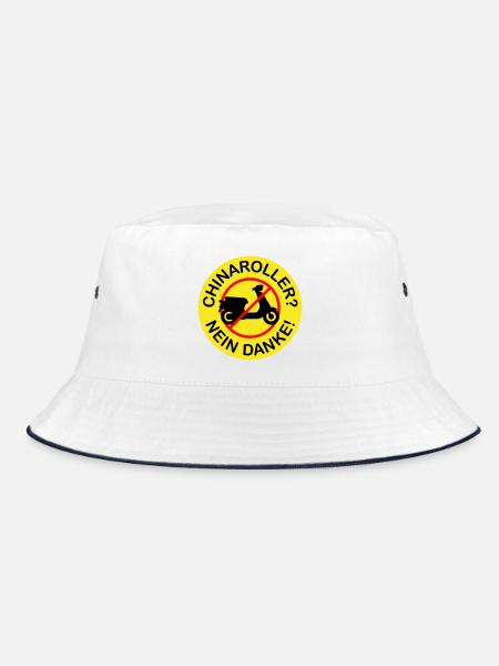 Chinaroller? Nein Danke! (3-farbig) - Bucket Hat - Weiß/Navy - Vorne