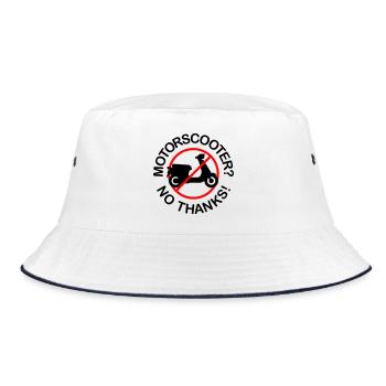 Motor Scooter? No Thanks! (2-colored) - Bucket Hat - white/navy - Front