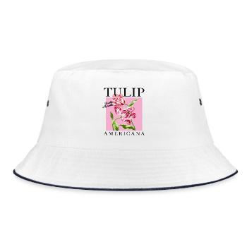 Barock-Tulpen Duo auf Rosa - Bucket Hat - Weiß/Navy - Vorne