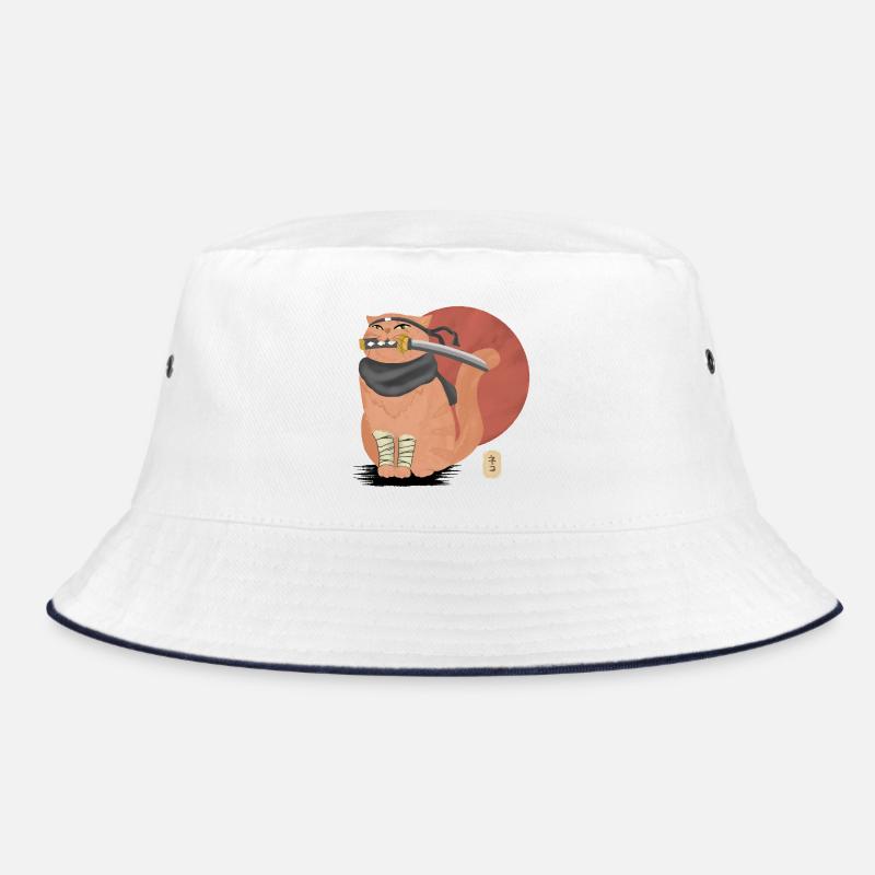 Samurai Cat with Katana Bucket Hat