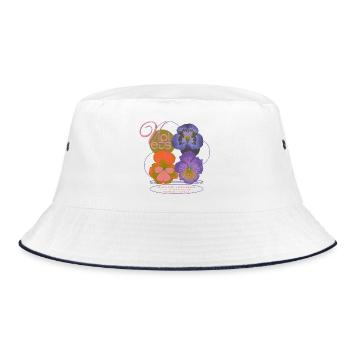 Violet's Poem Flower Humor - Bucket Hat - white/navy - Front