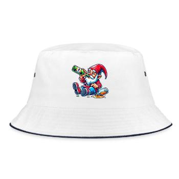 Gartenzwerk Feierabend - Bucket Hat - Weiß/Navy - Vorne