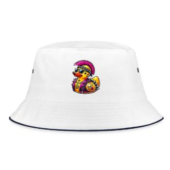 Punk Gummiente - Bucket Hat - Weiß/Navy - Vorne