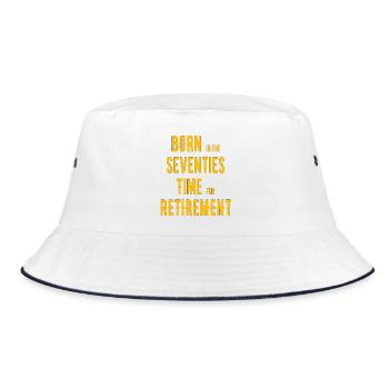 Geboren in den Siebzigern Ruhestand - Bucket Hat - Weiß/Navy - Vorne