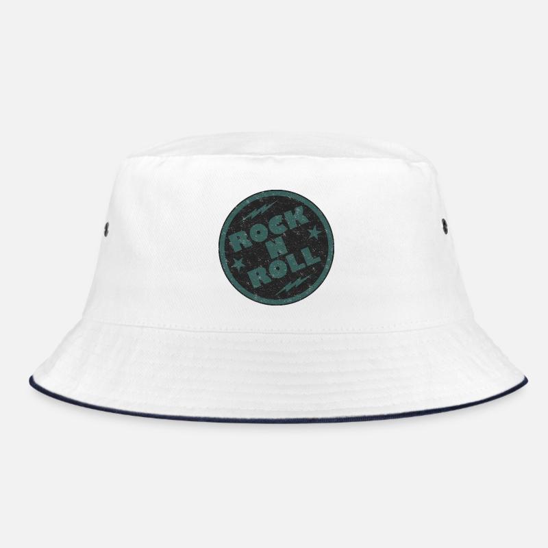 Retro Rock and Roll Abzeichen Design Bucket Hat