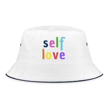 self love - Bucket Hat - Weiß/Navy - Vorne