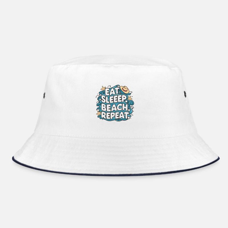 Eat Sleep Beach Repeat Bucket Hat