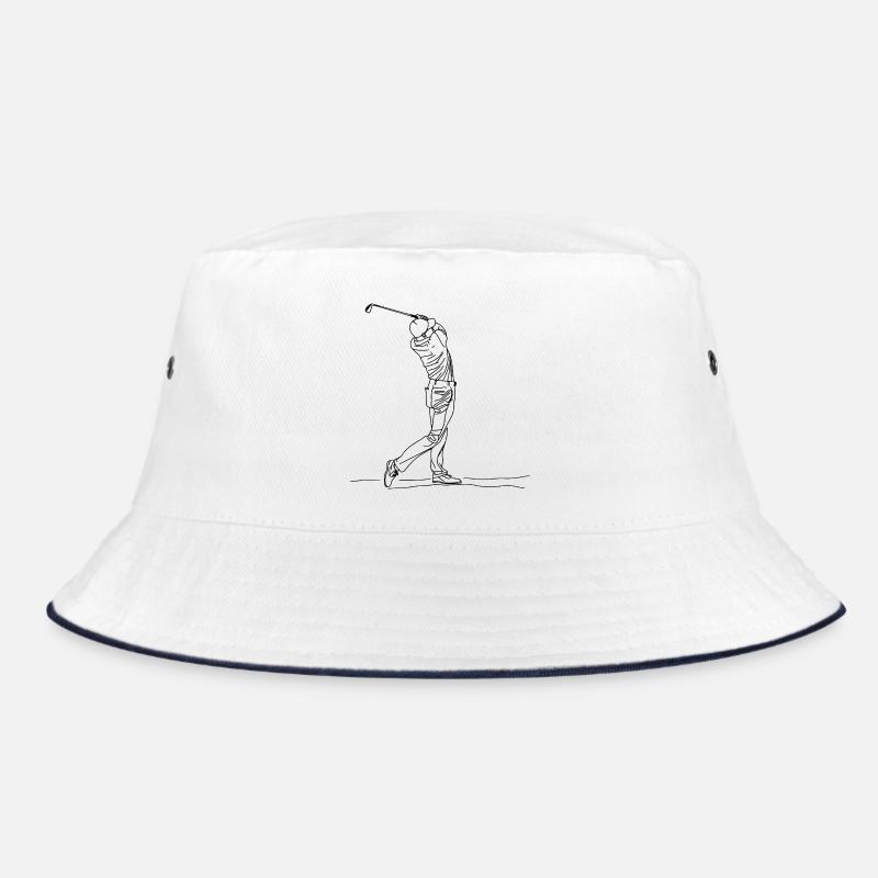 Golf Boy One Line Drawing Bucket Hat