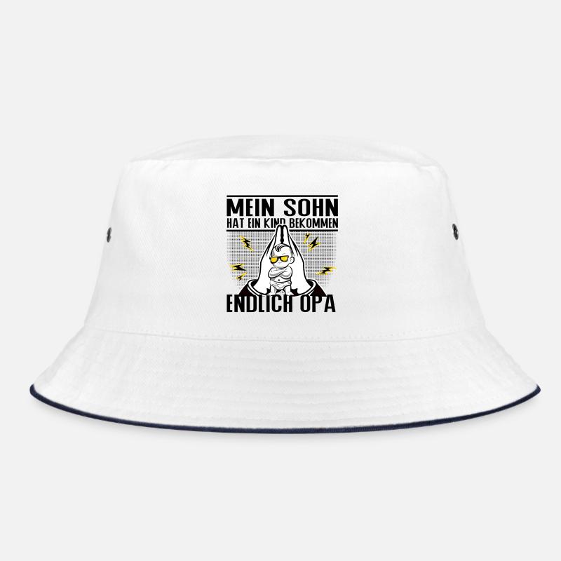 Endlich Opa – Mein Sohn hat ein Kind bekommen - Bucket Hat - Weiß/Navy