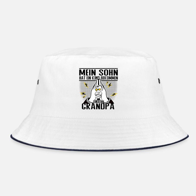Endlich Opa – Mein Sohn hat ein Kind bekommen - Bucket Hat - Weiß/Navy