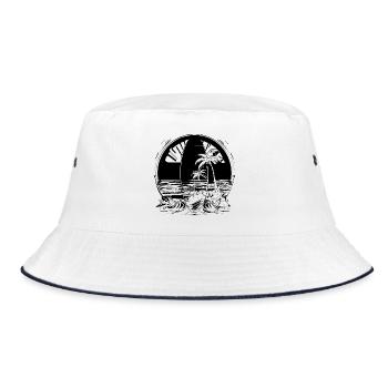 Surfen - Bucket Hat - Weiß/Navy - Vorne