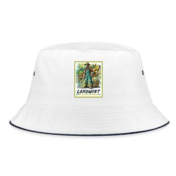 Proud farmer in graffiti style - Bucket Hat - white/navy - Front