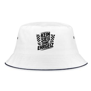 No victory without ambition - Bucket Hat - white/navy - Front