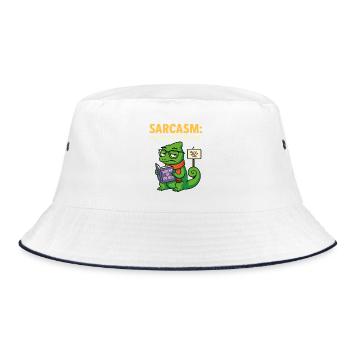 Second Language Sarcasm - Bucket Hat - white/navy - Front