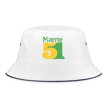 51 - Bucket Hat - white/navy - Front