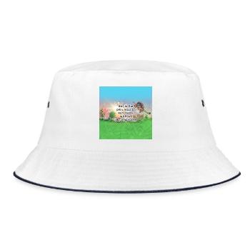 Kunst als Flucht Inspirierendes Design - Bucket Hat - Weiß/Navy - Vorne