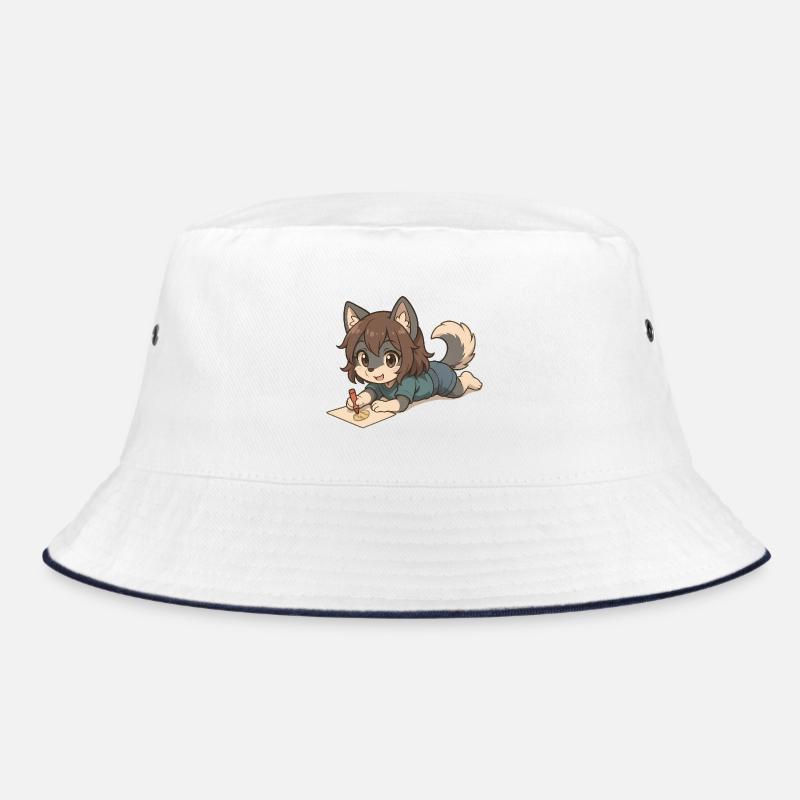 Chibi Wolf Pup – Zeichnendes Wolfs-Kind Motiv Bucket Hat