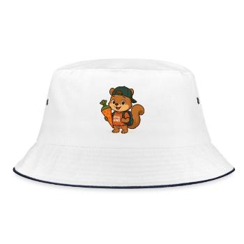 Schulkind 2026 Einschulung 2026 1. Klasse 26 - Bucket Hat - Weiß/Navy - Vorne