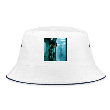N-dless Nights: Captured Cyborg - Bucket Hat - white/navy - Front