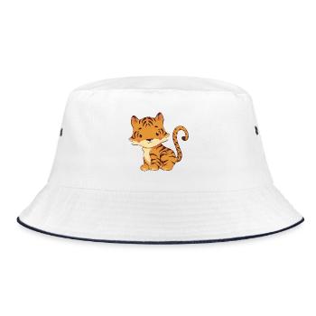 Tiger - Bucket Hat - white/navy - Front