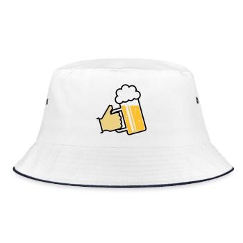XBayerischer Gruß (L3) - Bucket Hat - Weiß/Navy - Vorne