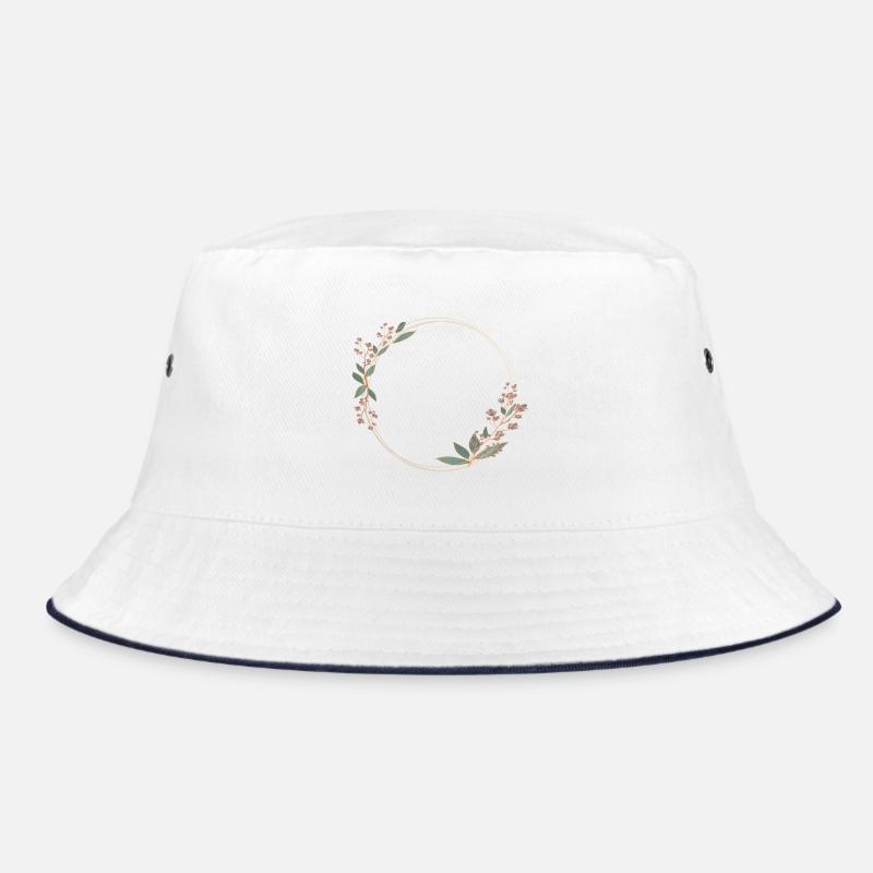 Delicate flower frame in pink and green Bucket Hat