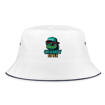 Chamey Style Crocodile Streetwear - Bucket Hat - white/navy - Front