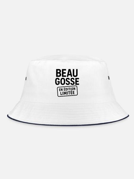 Handsome Limited Edition - Bucket Hat - white/navy - Front