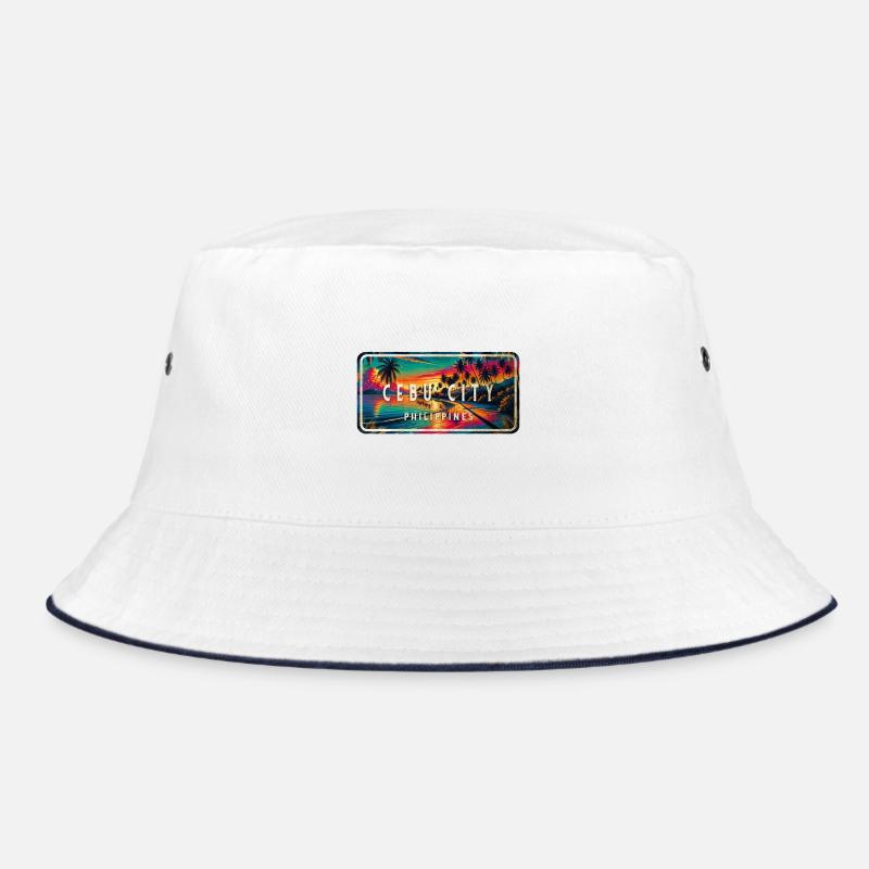 Cebu City – Tropical Retro Schild Bucket Hat