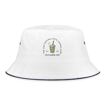 Iced matcha latte lovers - Bucket Hat - white/navy - Front