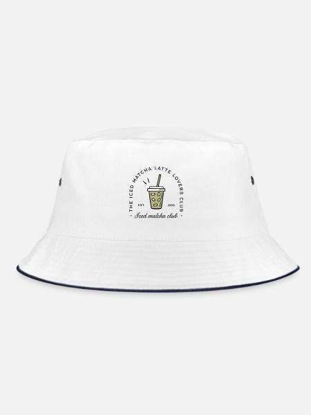 Iced matcha latte lovers - Bucket Hat - white/navy - Front