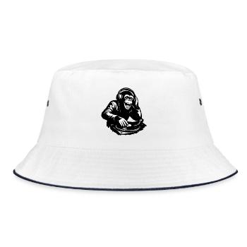 DJ The Monkey Dance Banksy Style - Bucket Hat - white/navy - Front