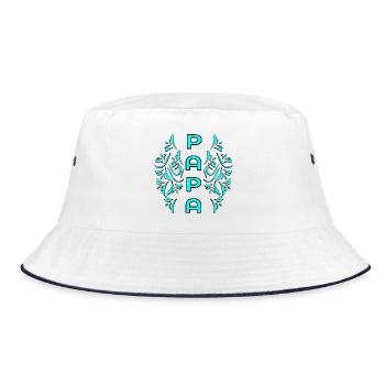 ORNAMENTE VATERTAG PAPA WERDEN - Bucket Hat - Weiß/Navy - Vorne