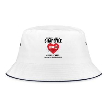 Shapefile GIS Analyst Humor Geospatial Tech - Bucket Hat - white/navy - Front