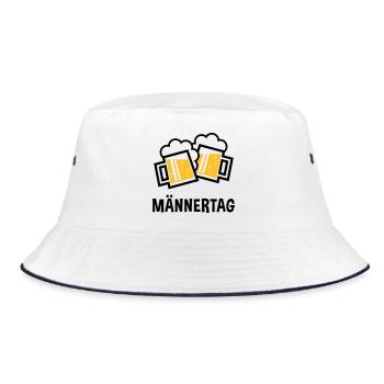 Männertag (Bier Prosit Bayrische Bierkrüge / 2C) - Bucket Hat - Weiß/Navy - Vorne