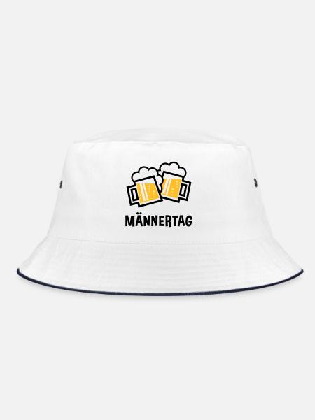 Männertag (Bier Prosit Bayrische Bierkrüge / 2C) - Bucket Hat - Weiß/Navy - Vorne