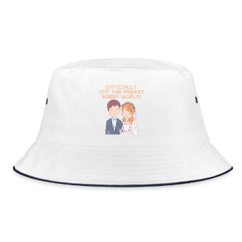 Die Ehegatten - Offiziell vom Markt genommen - Bucket Hat - Weiß/Navy - Vorne